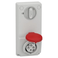 Индустриален контакт с блокировка, Mureva PK, монтаж в табло, 16A, 3P+E, 400V, IP44