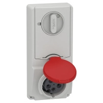 Индустриален контакт с блокировка, Mureva PK, монтаж в табло, 16A, 3P+N+E, 400V, IP44