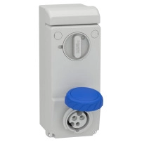 Индустриален контакт с блокировка, Mureva PK, стенен монтаж, 16A, 2P+E, 220V, IP65