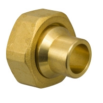 2xDN20 Solder End Connections with Fibre Gaskets, G 1 to valve, 15 mm Solder
