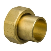 2xDN25 Solder End Connections with Fibre Gaskets, G 1.1/4 to valve, 28 mm Solder