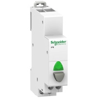 SCHNEIDER ELECTRIC Единичен бутон Acti9 iPB 1NO с индикатор светлозелен 12-48VAC/DC