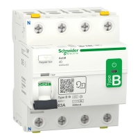 SCHNEIDER ELECTRIC RCCB Acti9 iID, 4P, 63A, B-SI type, 300mA, double terminal