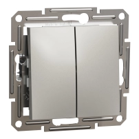 Двоен девиаторен ключ,  Бронз, Asfora-dbl 2way switch-10AX screwless br