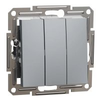 Троен ключ, стомана, Asfora 3-circuit switch w frame steel