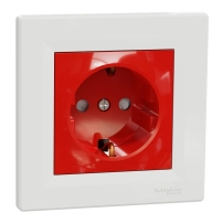 Kонтакт с дет.з-та червен Asfora-outlet sideE-16A shutt white/red