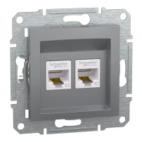 Комп. розетка 2хRJ45 cat5e UTP стомана