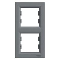 Двойна рамка-вертикална стомана Asfora-vertical 2-gang frame-steel