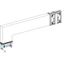 Elbow, Canalis KSA400, алуминий, 400A, side A made to measure, to go downward, 3L+N+PE, бял RAL9001