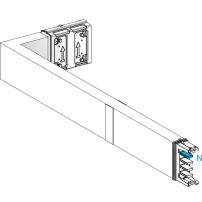Elbow, Canalis KSA400, алуминий, 400A, side B made to measure with fire barrier, turns left, 3L+N+PE, бял RAL9001