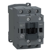 Контактор Easy TeSys Control,LC1E,3P(3NO),AC-3,<=440V,12A,24V DC бобина,1 NO спомагателен контакт
