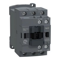SCHNEIDER ELECTRIC Contactor, Easy TeSys Control, LC1E,3P(3NO), AC-3/AC-3e, <=440V, 25A, 24V DC coil, 1 NC auxiliary contact