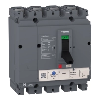 SCHNEIDER ELECTRIC Circuit Breaker EasyPact CVS100B, 25 kA/415VAC, 100A TM-D trip unit, 4P 3d