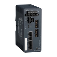 SCHNEIDER ELECTRIC Сиуч Modicon, 4 порта за медни кабели + 2 порта за оптични влакна, едномодов