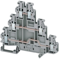 SCHNEIDER ELECTRIC Terminal block, Linergy TR, grey, 2.5mm², 3 levels connected, 6 points, set of 10