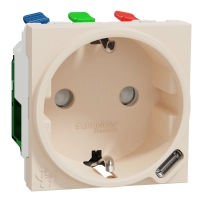 Контакт Шуко + USB C 10.5W, Слонова кост