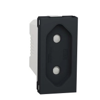 Контакт Шуко, Антрацит-1м., European Socket 2P 10A screw 1module
