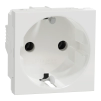 Контакт Шуко, бял German Socket 2P+E 16A not shutter screw