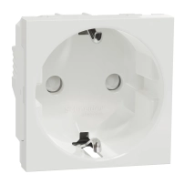 Контокт Шуко с ДЗ German Socket 2P+E 16A shuttered screw, бял