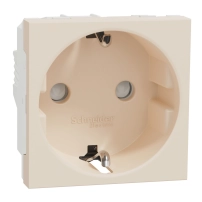 Контакт Шуко German Socket 2P+E 16A shuttered screw крем