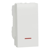 Еднопол. ключ-1м.Switch 1 way 16A screws indication lamp, бял