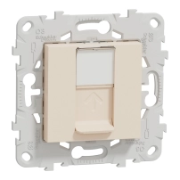 Информац. розетка-2мод. крем+монт.рамка RJ45 SINGLE CAT5 UTP OUTLET 2MOD