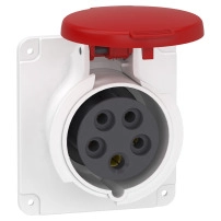 SCHNEIDER ELECTRIC Socket PratiKa, screw, straight, 16A, 3P+N+E, 380-415V AC, panel
