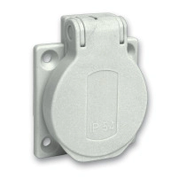 PratiKa socket - сив - 2P + E - 10/16 A - 250 V - French - IP54 - flush - back