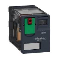 SCHNEIDER ELECTRIC Miniature plug in relay, 12A, 2C/O, lockable test button, 230V AC