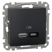 USB зарядно устройство, Sedna Design & Elements, тип A+C, 3A, 21W, PRO, антрацит