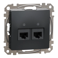 SCHNEIDER ELECTRIC Double DATA Outlet CAT 5E UTP, Sedna, RJ45, Anthracite