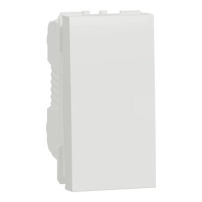 SCHNEIDER ELECTRIC Switch, New Unica, 1-pole 2-way, 10AX, 2 modules, screwless terminals, white