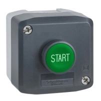 SCHNEIDER ELECTRIC Push button, metal, flush, black, 22mm, spring return, unmarked, 1NO