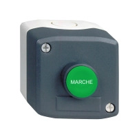 SCHNEIDER ELECTRIC Control station - grey, green flush/red flush pushbuttons Ø22, spring return