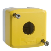 SCHNEIDER ELECTRIC Empty enclosure, plastic, yellow lid for push button Ø22, 1 cut-out