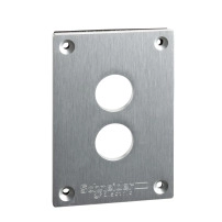 drilled front plate - XAP-E - metal - 2 horizontal openings