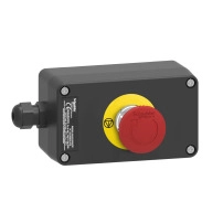 Station metal glass E.stop turn ATEX