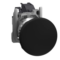 Цялостен бутон, Harmony XB4 - ATEX D, черен, метал, 22mm, глава тип бъба 40mm, пружинно връщане, 1-2 gas zone, 1NO