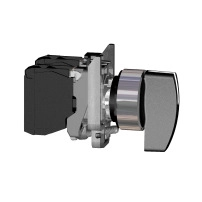 Цялостен селекторен превключвател, Harmony XB4, черен O22 mm, 3 позиции +/- 45°- пружинно връщане, 2 NO, ATEX