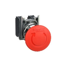 SCHNEIDER ELECTRIC Emergency stop, latching turn release, red, 40 mm, 1NC+1NO