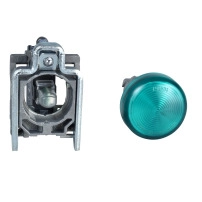 Pilot light, ATEX D, metal, green, 22mm, plain lens with integral LED, 24V AC/DC, ATEX