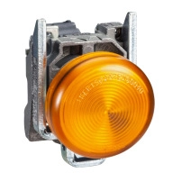 SCHNEIDER ELECTRIC Complete pilot light, ATEX D, 22mm, IP65, yellow, integral LED, 24V, lugs