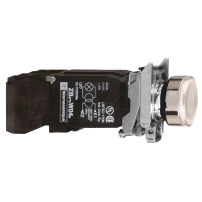 Harmony XB4, светещ бутон, Сглобен, бял, 22 мм, пружинно връщане, 1NO+1NC 110...120 V