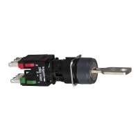 Complete selector switch, Harmony XB6, black O 16 3 position stay put 1NO+1NC 200