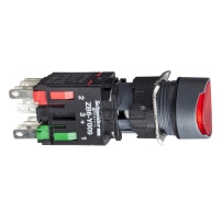 red Осветен бутон за открит монтаж O16 с пружинно връщане 1NC 12...24V