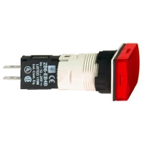 Pilot Light plast rect red LED 12V NO