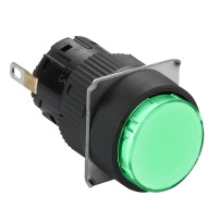 Кръгла сигнална лампа O16 - IP65 - зелен - вграден LED 24VDC поляризирана
