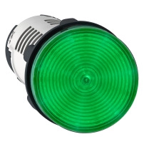 SCHNEIDER ELECTRIC Monolithic pilot light, plastic, green, Ø22, LED, 24 V AC/DC