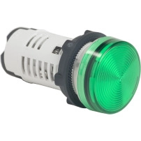 SCHNEIDER ELECTRIC Monolithic pilot light, plastic, green, 22mm, integral LED, 110-120V AC