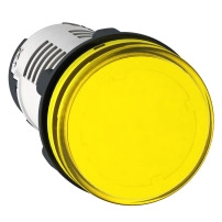 SCHNEIDER ELECTRIC Monolithic pilot light, plastic, yellow, 22mm, integral LED, 110-120V AC